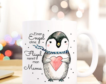 Geschenk Kaffee Tasse Engel Pinguin Mama ts427