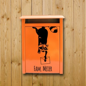 Mailbox sticker raccoon with name M1966
