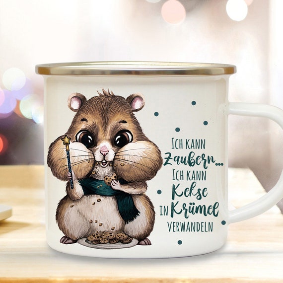 Ilka Parey Emaille-Becher – Fuchs Mit Hummel & Spruch 'Gärtnern Ist Mein Yoga', 300 Ml, ø 85 Mm