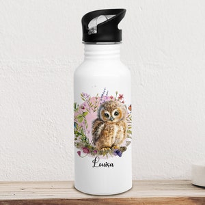 Drinking bottle insulated bottle drinking cup children deer deer fox bunny bear owl girl name personalized trk21 trk22 trk23 trk24 trk25 image 7