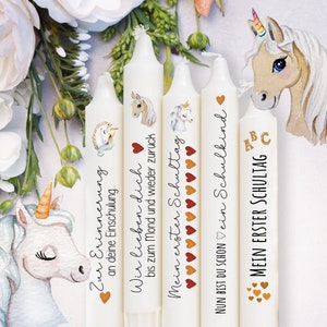 Candle stickers candle tattoos tattoo foil for school starting school unicorn unicorn for candles or ceramics DIY A4 sticker sheet kst83