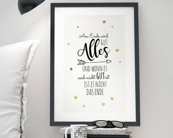 A3 Print Illustration Poster wird alles gut P51