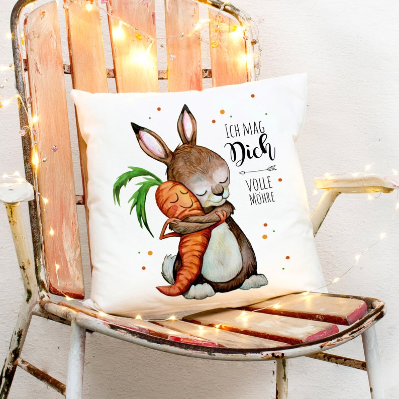 Kissen Hase Spruch ich mag dich volle Möhre ks29 Etsy