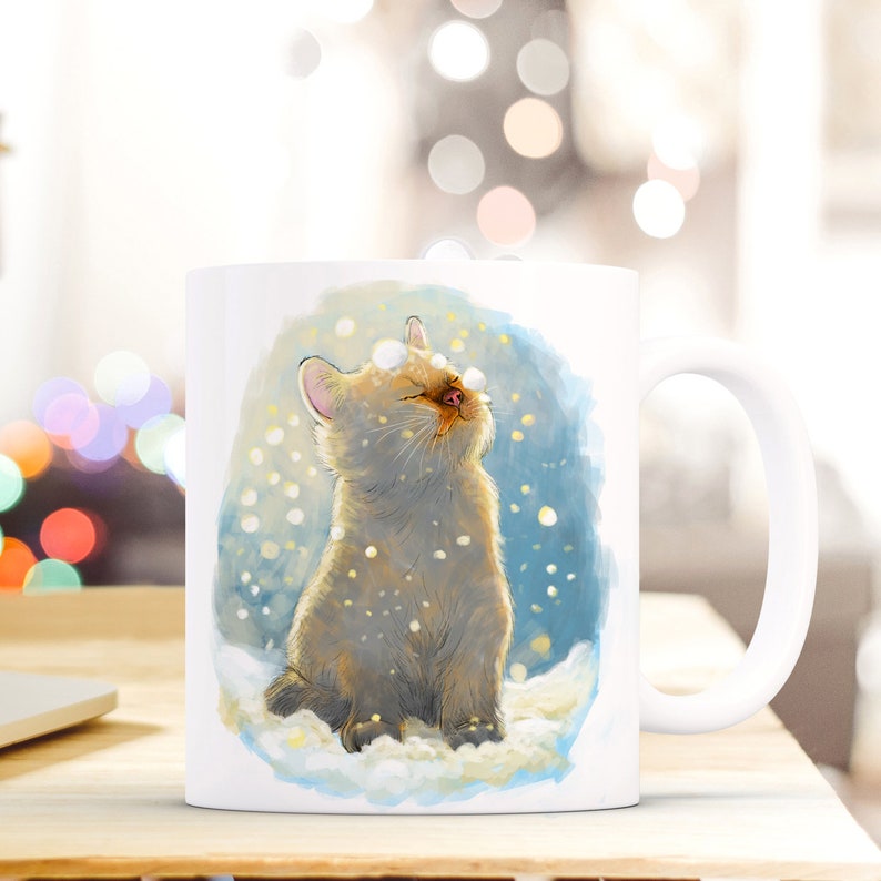 Gift coffee cup cat cats sweet snow ts512 image 1