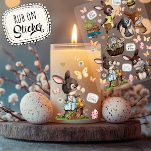 Rub ons RubOn Rubons Sticker Ostern Tiere Hasen Häschen Baum Frühling Frohe Ostern Schmetterling Happy Easter A5 rb21