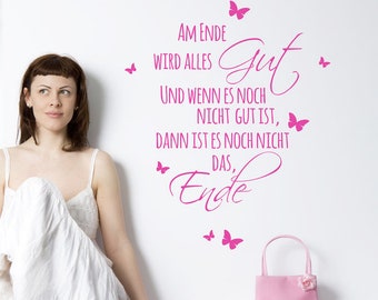 Wandtattoo Zitat Spruch ...  wird alles gut M1379