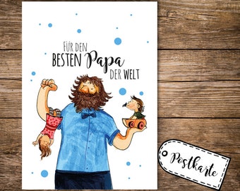 Postkarte Vatertag für den besten Papa pk112