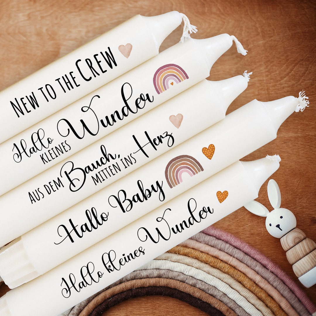 Candle Stick Candle Gift for the Birth Beautiful Sayings Little