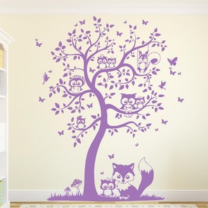 Wall decal owls owl tree owl wall decal M1542 image 1
