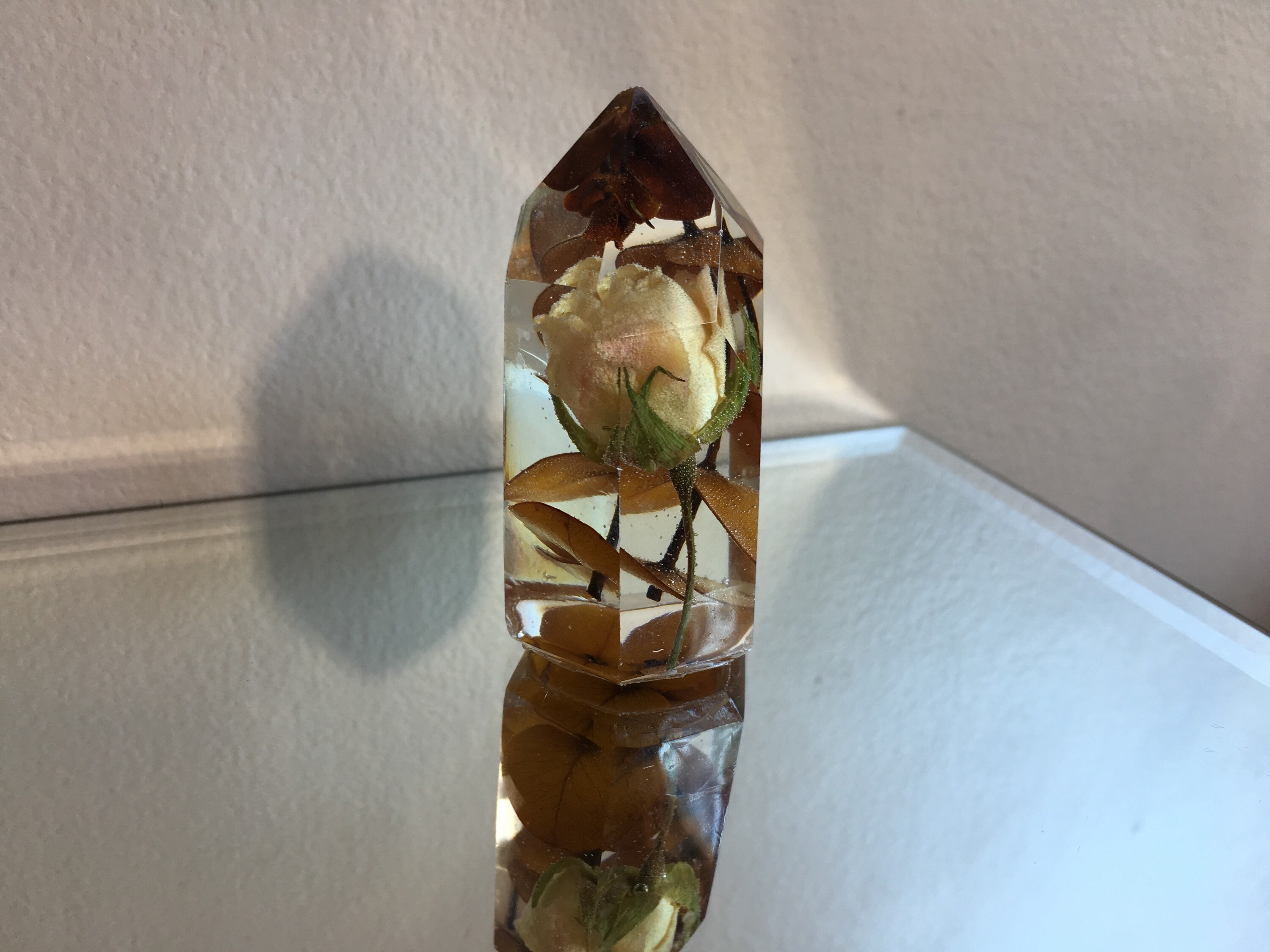 White Rose & Eucalyptus Crystal Tower