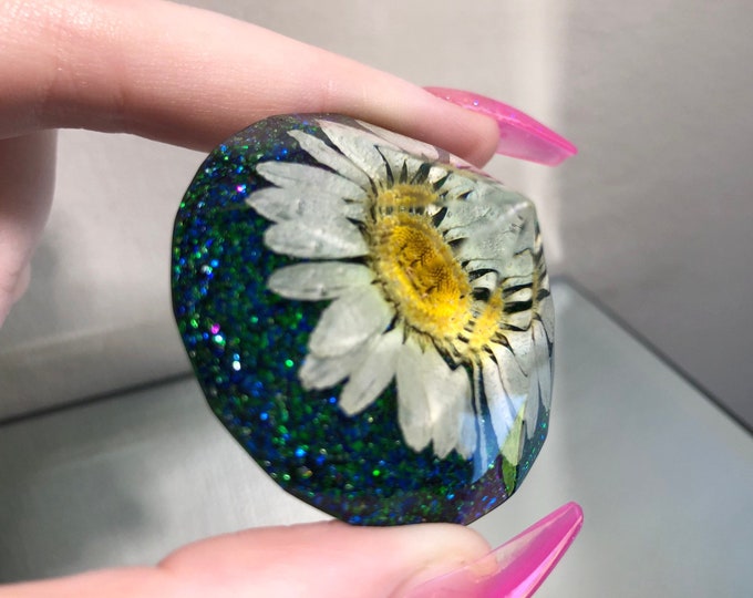 Daisy Flower & Cosmic Glitter Diamond Crystal