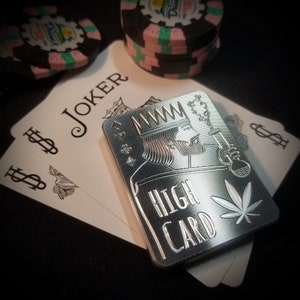 HIGH CARD - Original MuckMonkeys Poker Card Protector Guard Casino Chip Vegas Gambling Texas Holdem marijuana weed pot