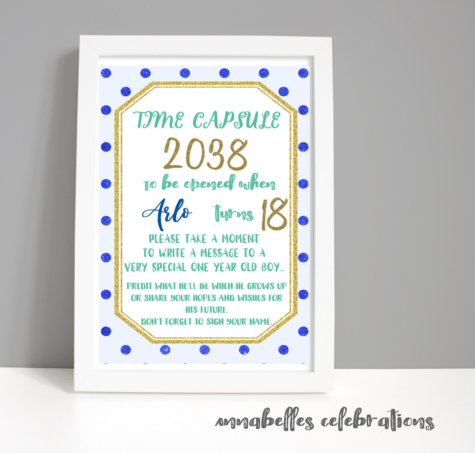 Personalised First Birthday Keepsake Time Capsule & Cards for Etsy UK