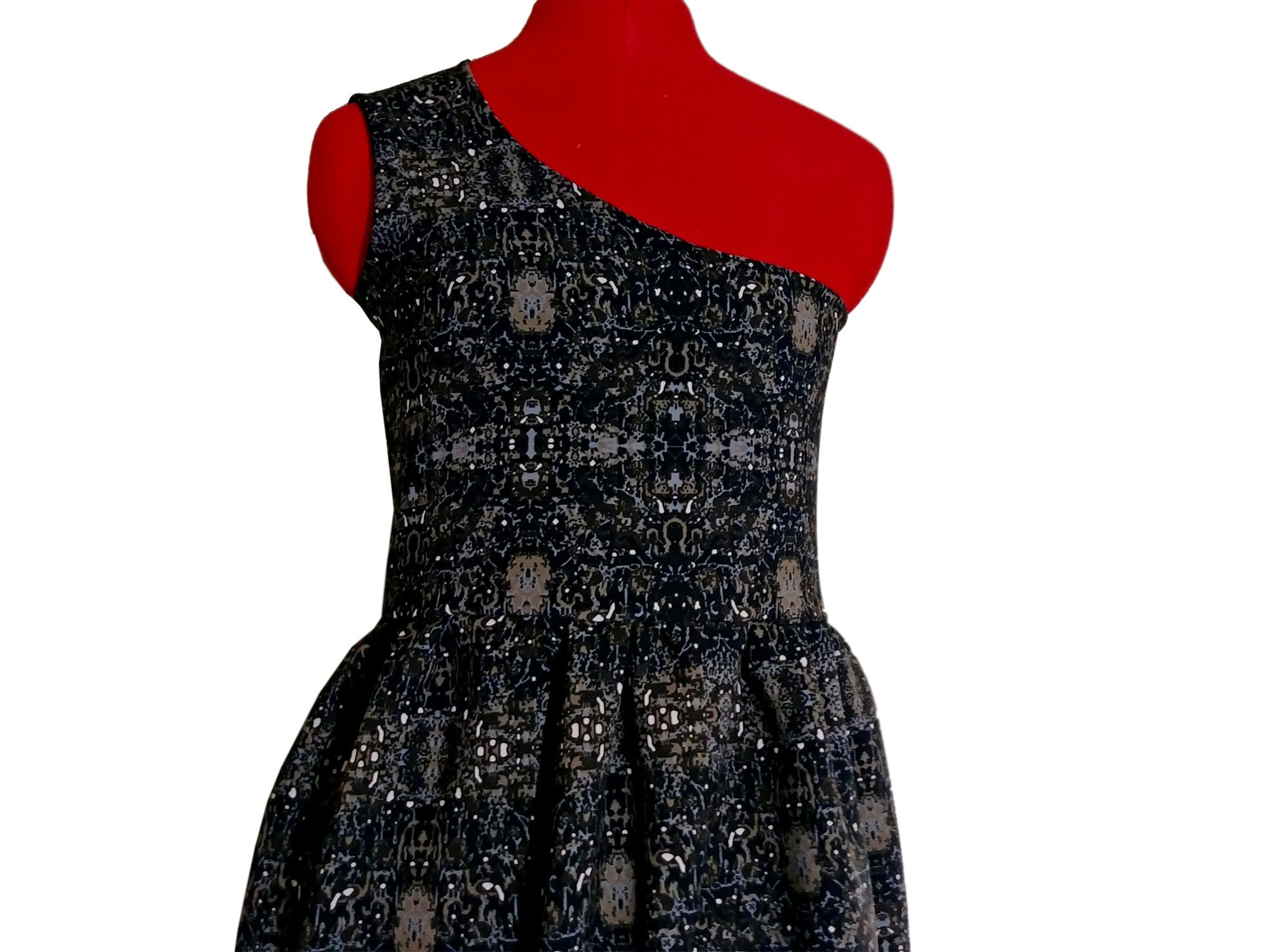 One Shoulder Bubble Dress for Women, Bubble Dress With One Sleeve