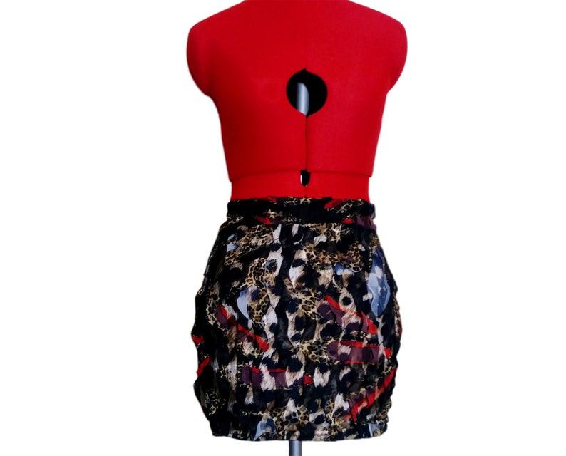 red leopard print pencil skirt