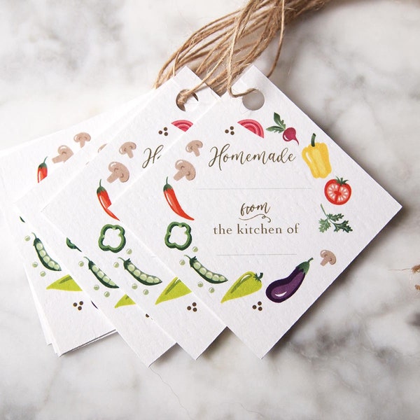 Homemade Chutney and Pickle Tags | Vegetable Design | Homemade Food Labels | Labels for Pickle, Chutney etc.