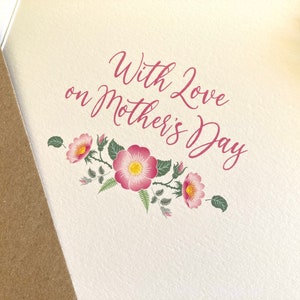 Card is printed inside with the wording 'With love on Mother's Day'