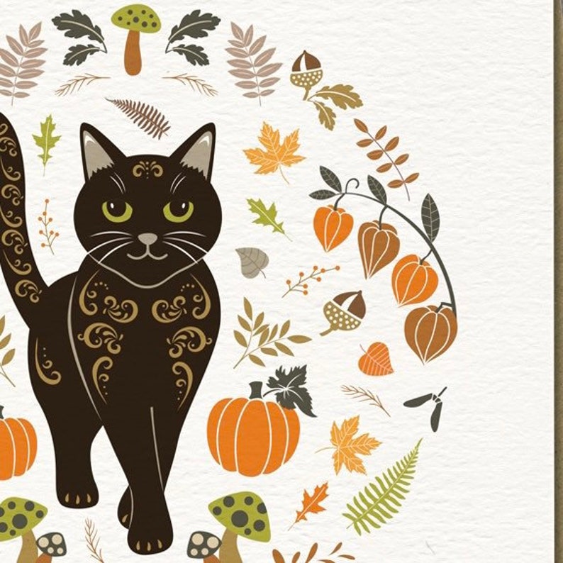 Close up of my Black Cat illustration.