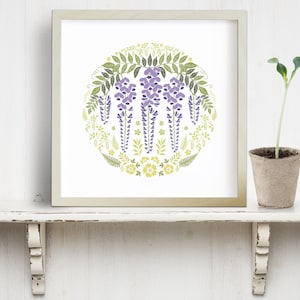 Stampa Wisteria - una bellissima stampa artistica floreale