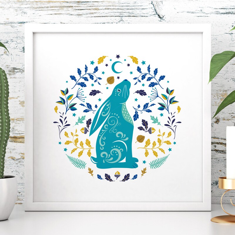 Moon Gazing Hare - Etsy UK