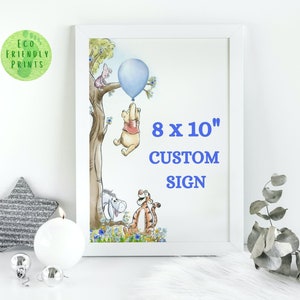 Winnie the Pooh Baby Shower Sign: 8x10 Editable Template (Instant Download) #PBB