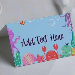 EDITABLE Buffet Tent Card, Printable Food Card, Place cards, Under the sea tent cards