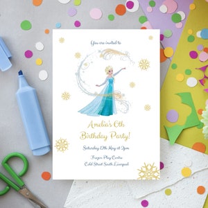 FROZEN Invitation Elsa Birthday Invitation Winter Snow Birthday Printable,Editable Instant Download Canva Template Frozen Invite