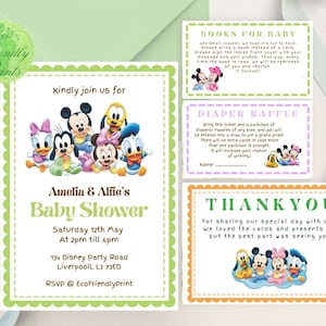 Editable Mickey Mouse Invitation, Gender Neutral Mickey Mouse Baby Shower Invite, Mickey Invitations Printable Template, Digital Download