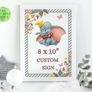 Dumbo Birthday Sign: 8x10 Editable Template (Instant Download) #GBD