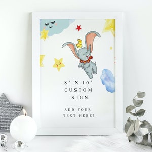 Dumbo Baby Shower Welcome Sign: Custom Printable Poster (Digital Download)