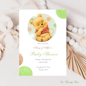 Baby Pooh Bear Baby Shower Invitation: Gender Neutral Printable (Digital Download) #SP