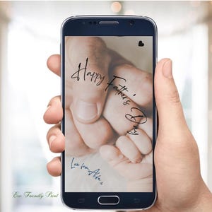 Carte de message pour la fête des pères, téléphone portable numérique, application de texte SMS MMS, modèle sur toile instantané, modèle modifiable à personnaliser, téléchargement immédiat