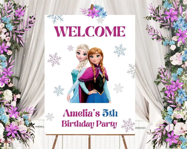 Editable Frozen Welcome Sign Frozen Birthday Girl Frozen Party Decor ...
