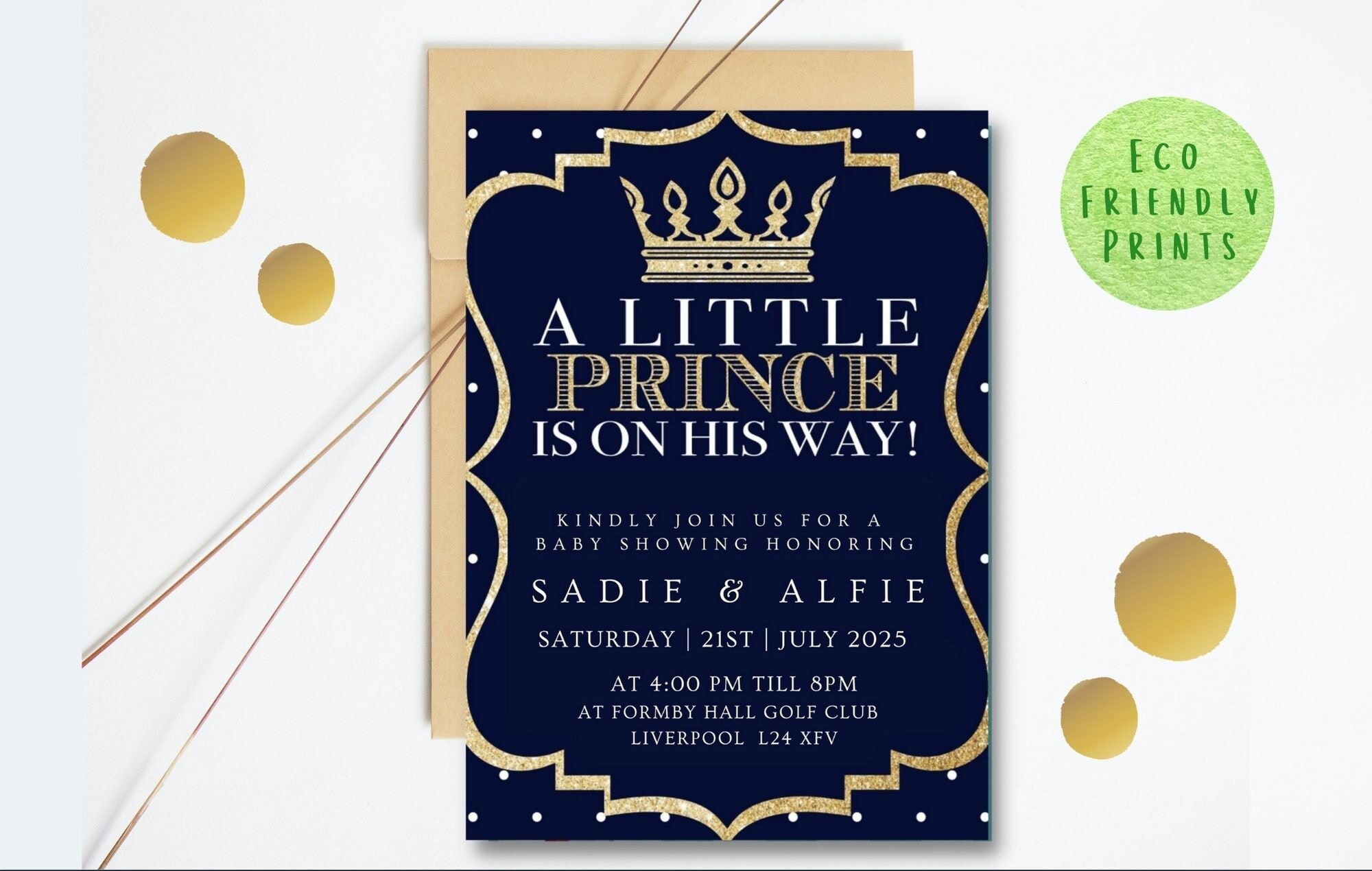 Editable Royal Baby Shower Invitation Little Prince Baby Etsy