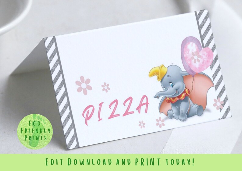 Editable Dumbo Favor Tags Dumbo Baby Shower Thank You Dumbo - Etsy