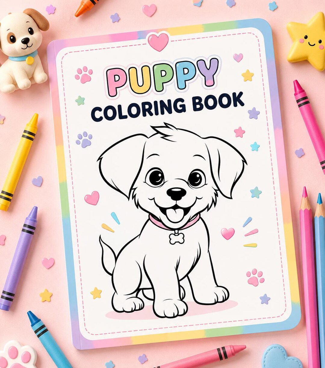 Puppy Coloring Book for Kids | Cute Dog Coloring Pages | Printable ...