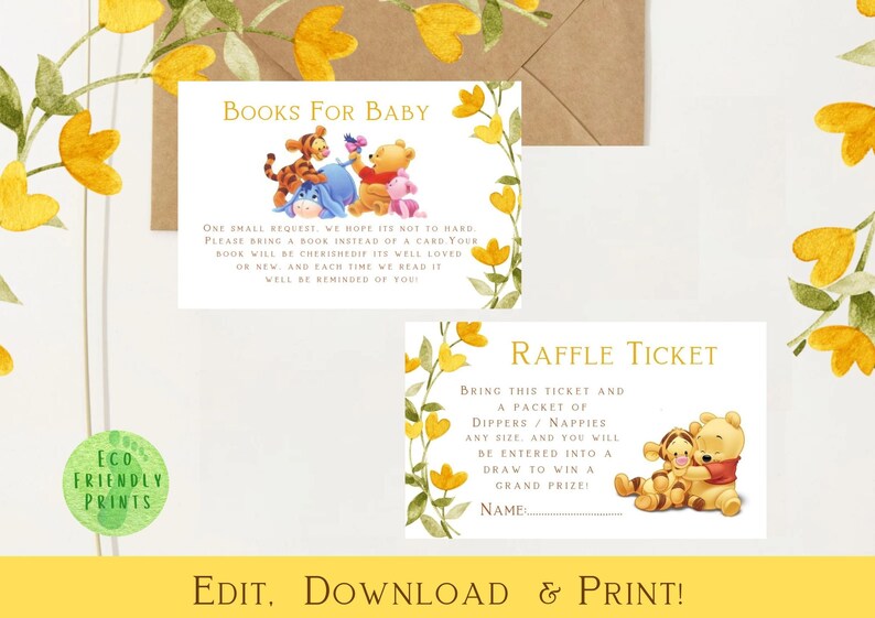Editable Winnie the Pooh Invitation Gender Neutral Pooh Bear Etsy