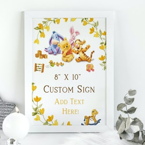 Winnie the Pooh Baby Shower Sign: 8x10 Editable Template (Digital Download)