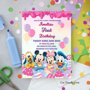 Editable Mickey Mouse Birthday Invitation: Gender Neutral Printable (Digital Download)