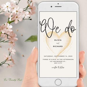 Electronic engagement invitation template We Do engagement e-invite Engagement party invite with picture Digital Download Canva MH