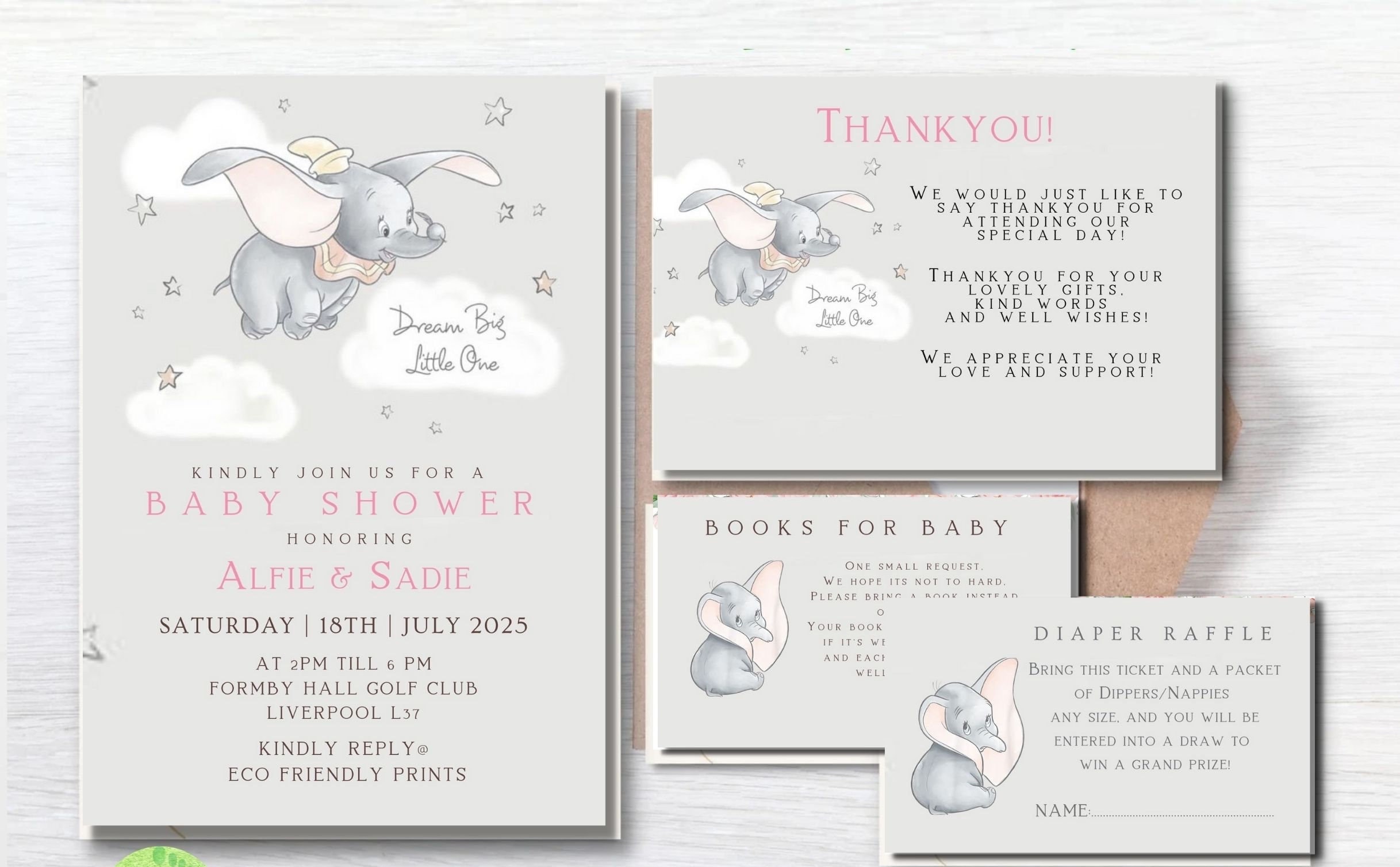 Editable Dumbo Favor Tags Dumbo Gift Tag Instant Download Dumbo Thank