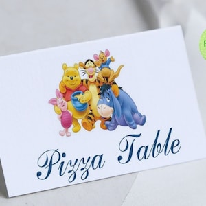 Etichette per alimenti classiche modificabili di Winnie the Pooh, segnaposto di Pooh, tenda di compleanno di Pooh, decorazioni per baby shower, modello unisex stampabile Canva CP