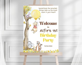 Bearbeitbare Winnie The Pooh Willkommensschild Pooh Geburtstag Gender Neutral Winnie The Pooh Party Dekor Druckbare Vorlage Sofortiger Download PYB