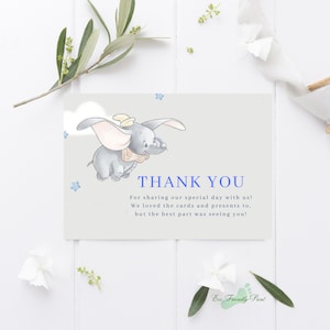 Dumbo Birthday Thank You Card Template: Editable Printable (Canva) #BDB