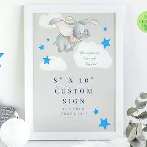 Editable Dumbo Baby Shower Sign Template: Printable 8x10 (Instant Download)