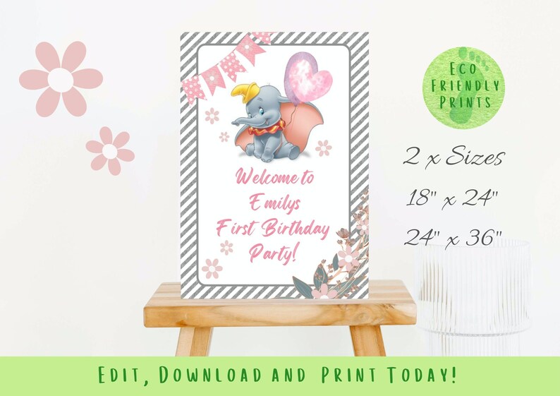 Editable Dumbo Favor Tags Dumbo Baby Shower Thank You Dumbo - Etsy