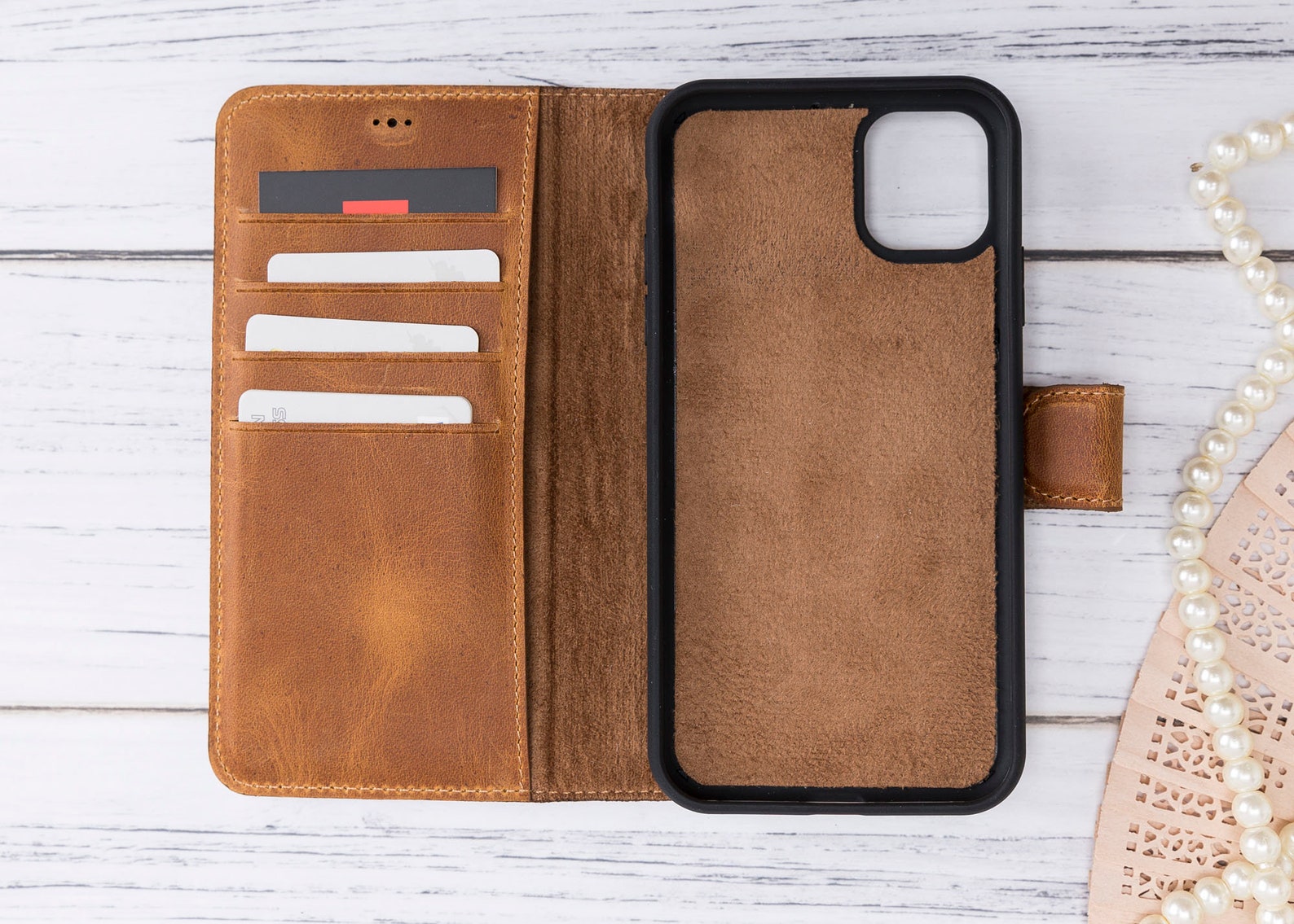 IPhone 11 6.1 Leather Wallet Case Handmade Leather Etsy