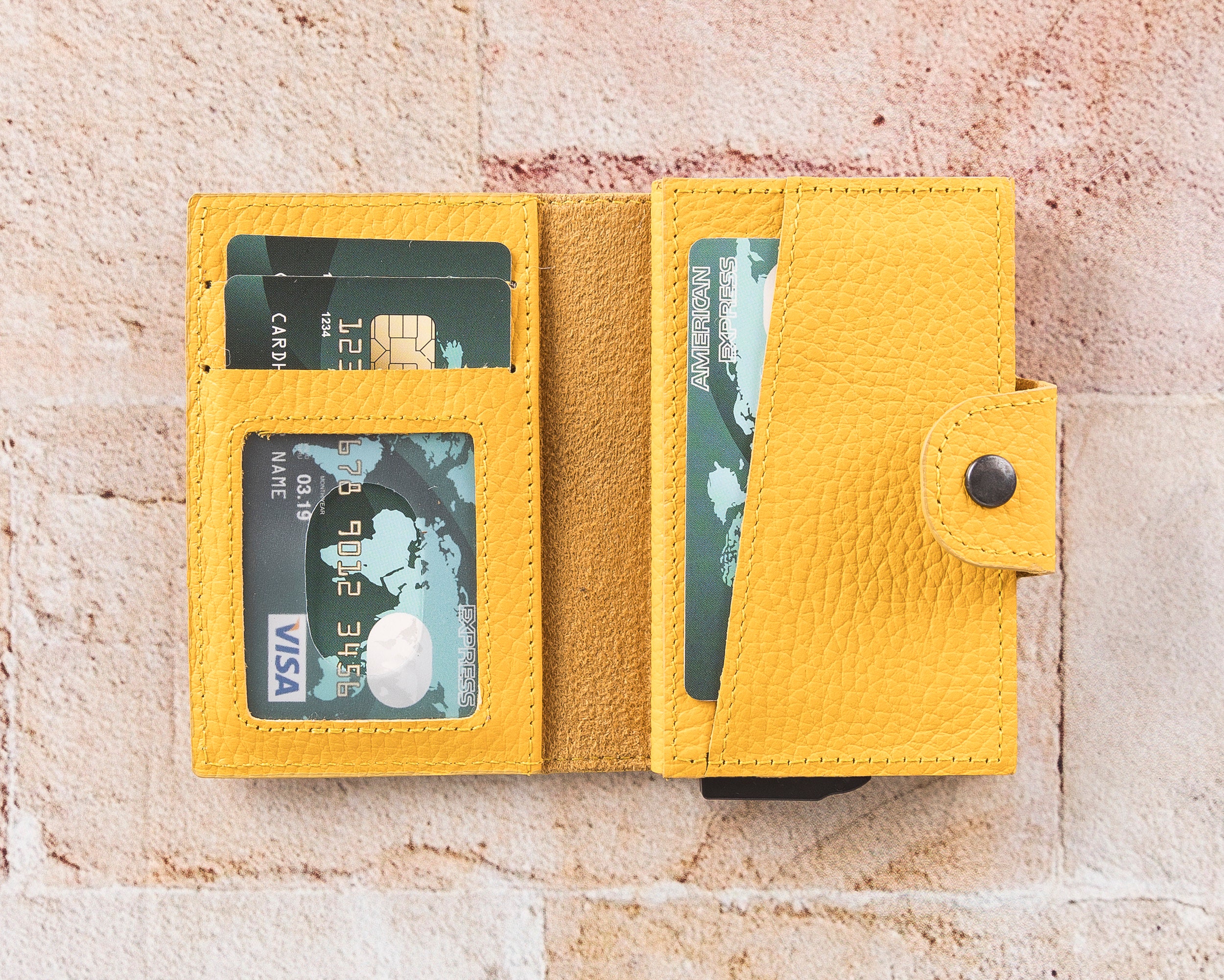 Personalized Leather Pop Up Wallet for Women RFID Front Etsy