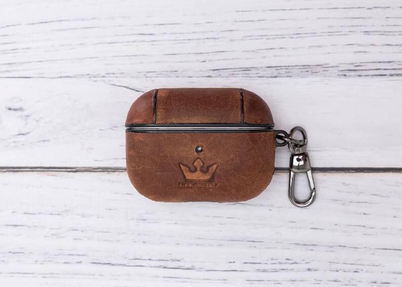 Airpods Case Cute On Sale for Black Friday Gift for Men Women Personalized Leather Airpods Pro Case with Keychain,Custom Airpods Pro Cover