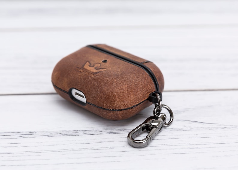 Airpods Case Cute On Sale for Black Friday Gift for Men Women Personalized Leather Airpods Pro Case with Keychain,Custom Airpods Pro Cover